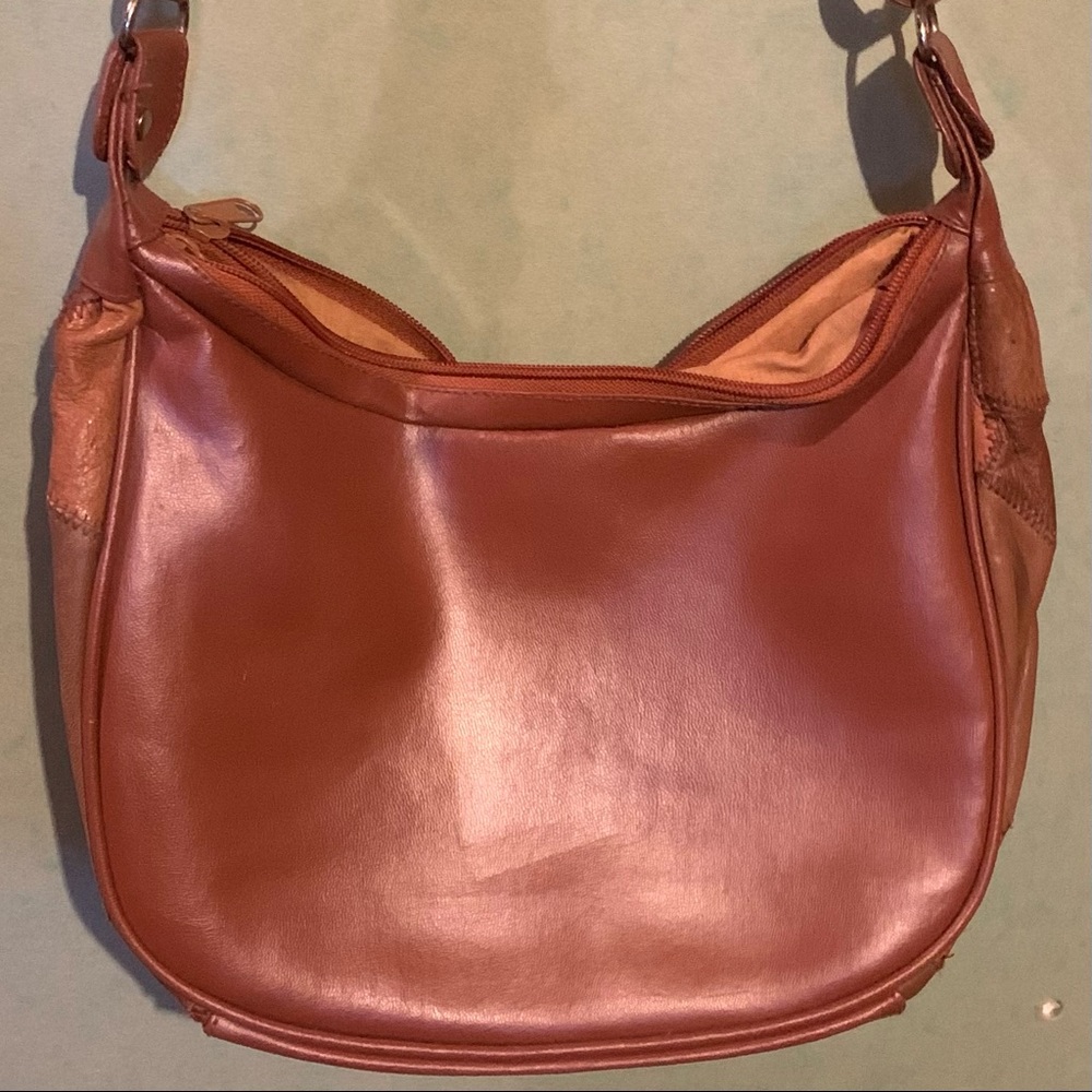 Patchwork Leather Purse With Adjustable Strap - image 2